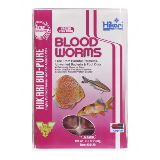 Alimento Congelado en Cubo - Blood Worms (3.5oz)
